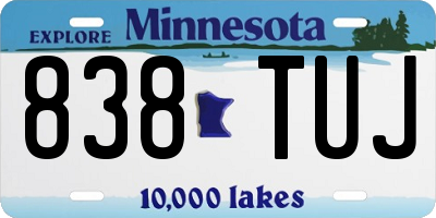 MN license plate 838TUJ