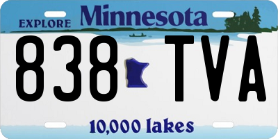 MN license plate 838TVA