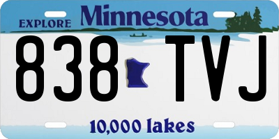 MN license plate 838TVJ