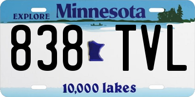 MN license plate 838TVL