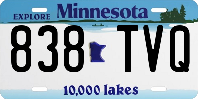 MN license plate 838TVQ