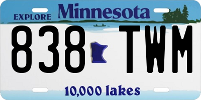 MN license plate 838TWM