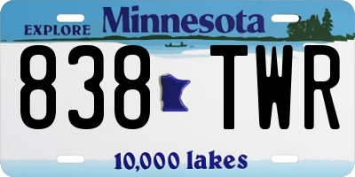 MN license plate 838TWR