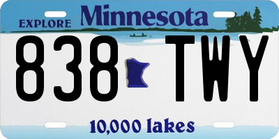 MN license plate 838TWY