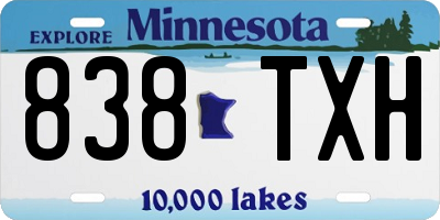 MN license plate 838TXH