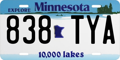 MN license plate 838TYA