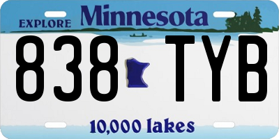 MN license plate 838TYB