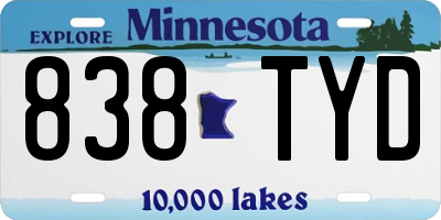 MN license plate 838TYD