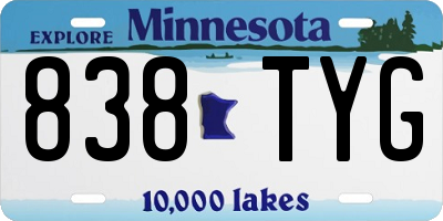 MN license plate 838TYG
