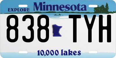 MN license plate 838TYH