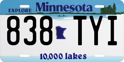 MN license plate 838TYI