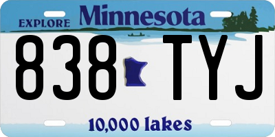 MN license plate 838TYJ