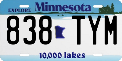 MN license plate 838TYM