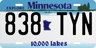 MN license plate 838TYN