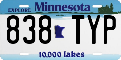 MN license plate 838TYP