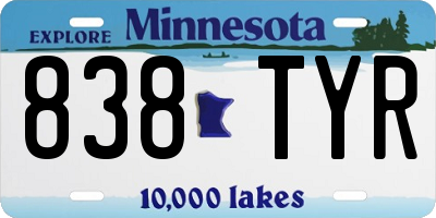 MN license plate 838TYR