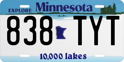 MN license plate 838TYT