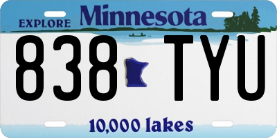 MN license plate 838TYU