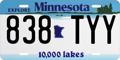 MN license plate 838TYY
