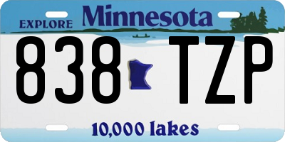 MN license plate 838TZP