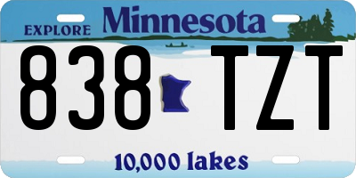 MN license plate 838TZT