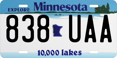 MN license plate 838UAA