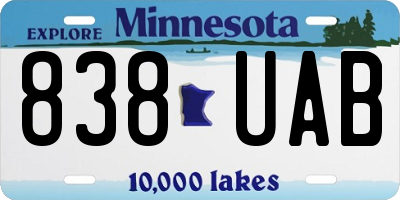 MN license plate 838UAB