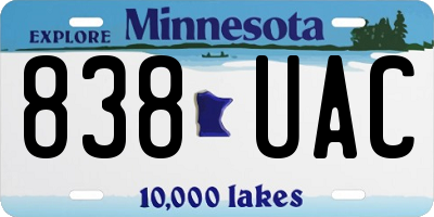 MN license plate 838UAC