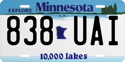 MN license plate 838UAI