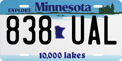 MN license plate 838UAL