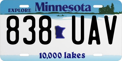 MN license plate 838UAV