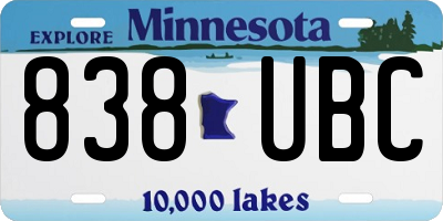 MN license plate 838UBC