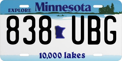 MN license plate 838UBG