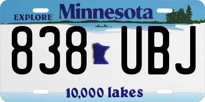 MN license plate 838UBJ