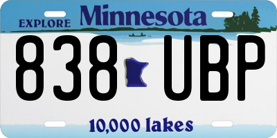 MN license plate 838UBP
