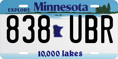 MN license plate 838UBR
