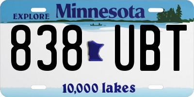 MN license plate 838UBT