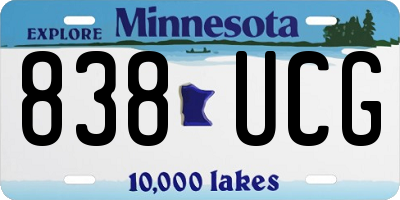 MN license plate 838UCG