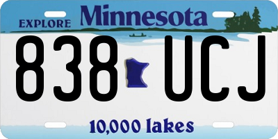 MN license plate 838UCJ