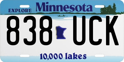 MN license plate 838UCK
