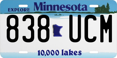 MN license plate 838UCM