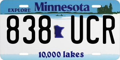 MN license plate 838UCR