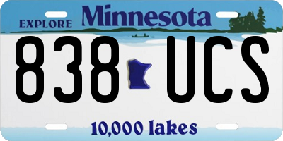 MN license plate 838UCS