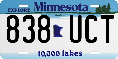 MN license plate 838UCT