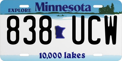 MN license plate 838UCW