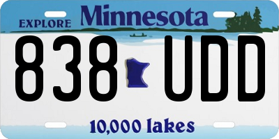 MN license plate 838UDD