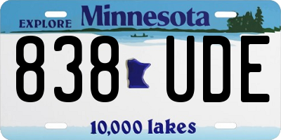 MN license plate 838UDE