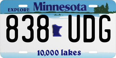 MN license plate 838UDG