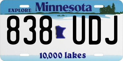 MN license plate 838UDJ