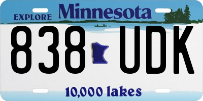 MN license plate 838UDK